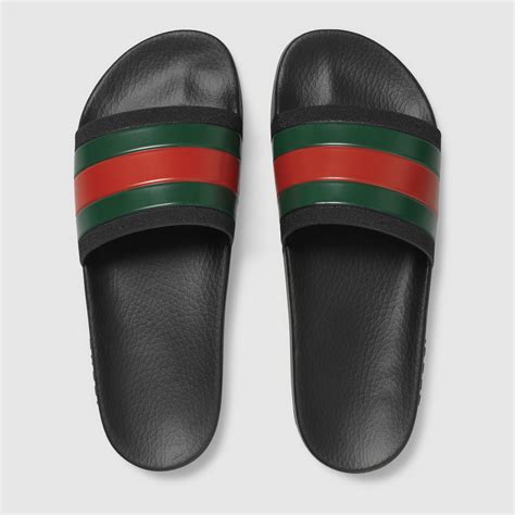 gucci web rubber slide sandal|Gucci slide sandals price.